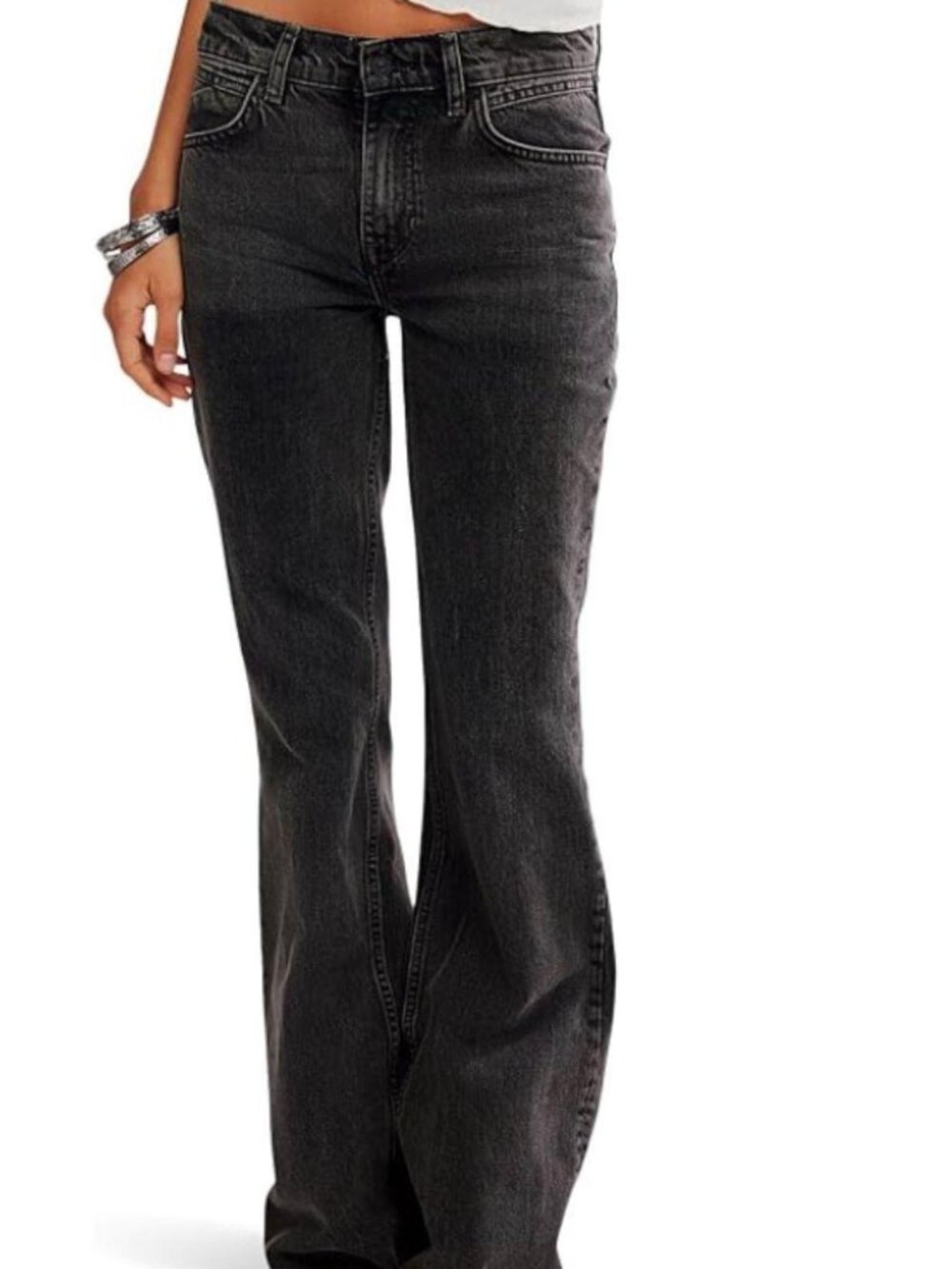 Low rise black jeans size 4